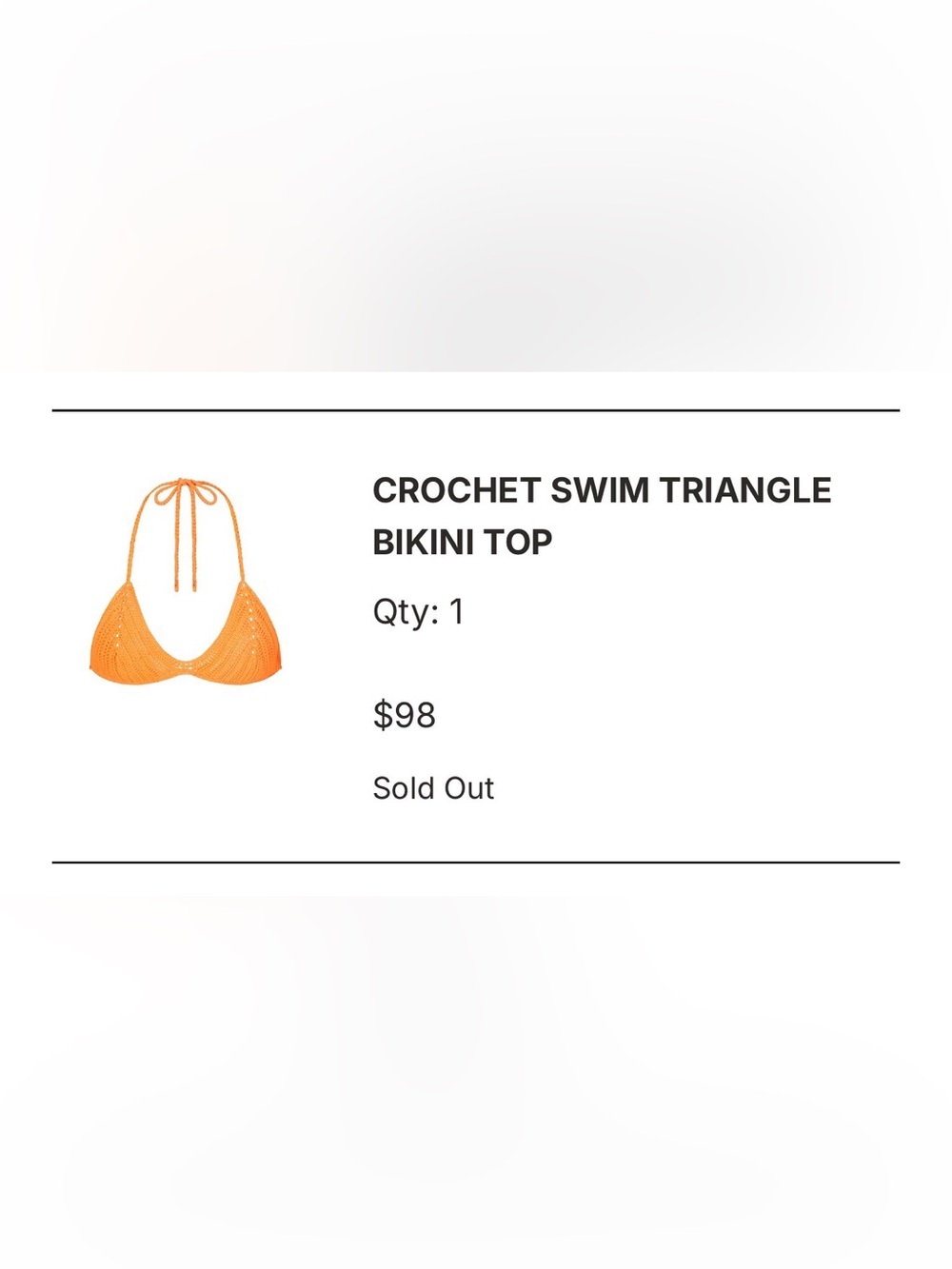 SKIMS Crochet Swim Triangle Bikini Top - Orange
